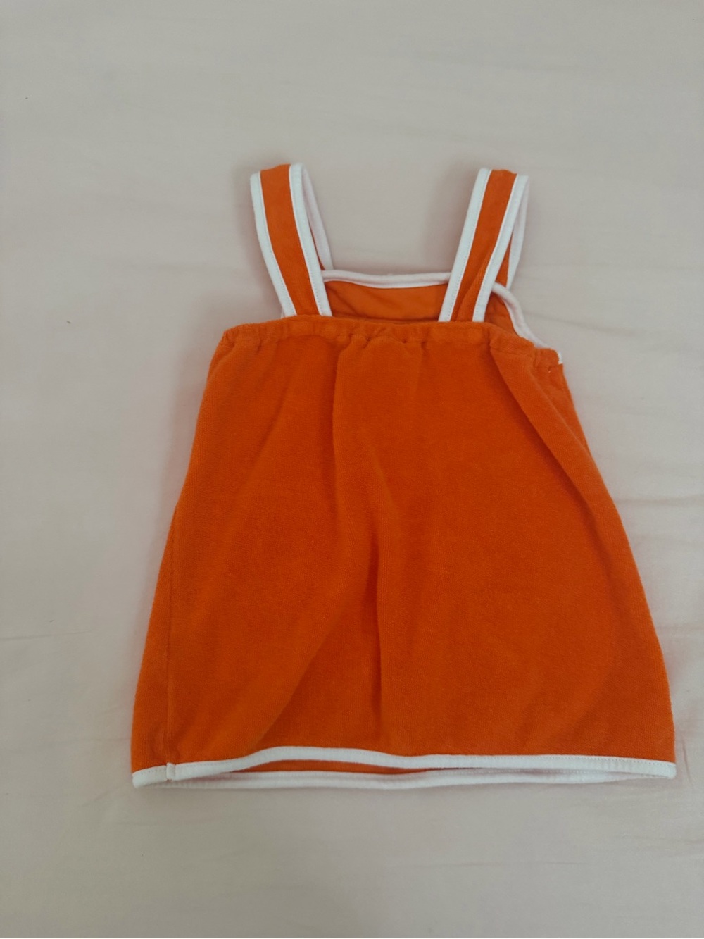 Jacadi Bright Orange Terry Sundress with White Trim